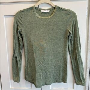 MANGO Green Long Sleeve Shirt